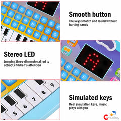  Educational Learning Kids Laptop Tablet Computer Plus Piano with led Screen for 3+ Year Old's Girls and Boys