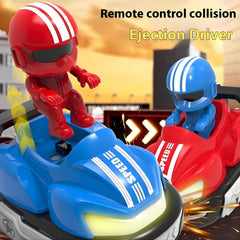 Chigy Wooh Remote Control Bumper Cars Toys 2 Pack Mini Remote Controlled Ejector Battle Race Vehicles with Light, Sound & 360°Rotating Car Toys for Kids