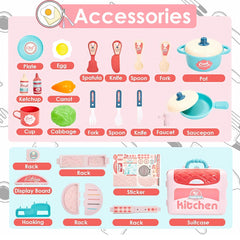 Kitchen Play Set for Girls Pretend to Play