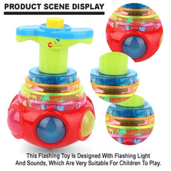 Spinning Top Magic Lattoo Toy Flashing Plastic Magic Spinner with LED Lights and Music Attractive Toy Non-Toxic Safe Spinning Top Laser Toys for Kids Multicolor