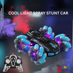 Chigy Wooh Remote Control Stunt Spray High Speed Car Toy with Mist Spray Action 360° Rotating Dual Sided Off Road Vehicle for Kids & Adults