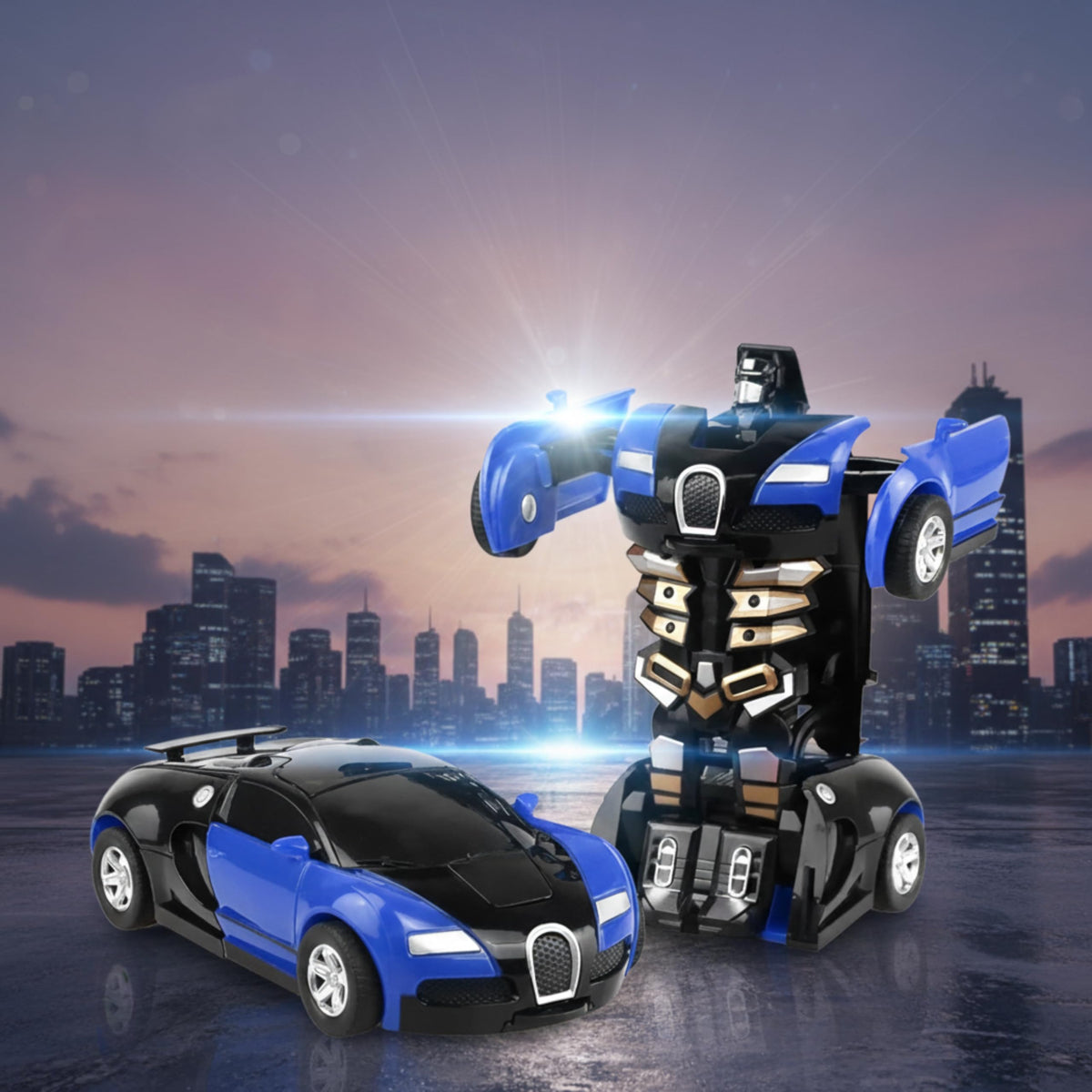 Chigy Wooh Robot Car 2 In 1 Automatically Converting Car to Robot, Robot to Car with Light & Sound Indoor and Outdoor Toy for Kids Best Birthday Gift for Boys & Girls