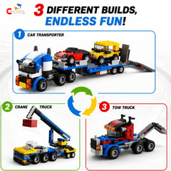 Chigy Wooh 3-in-1 Vehicle Transporter Building Blocks Set