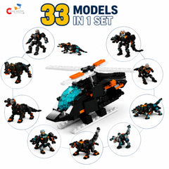Chigy Wooh 33-in-1 Transform Robot Building Blocks Set