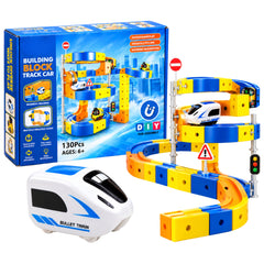130 PCS DIY Building Block Magnetic Track Train Set with Bullet Train