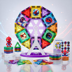 Spider-Themed Magnetic Building Tiles Set