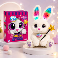 Musical Bunny Soft Toy with Glowing Ears, Left-Right Movement & Magic Wand for Kids