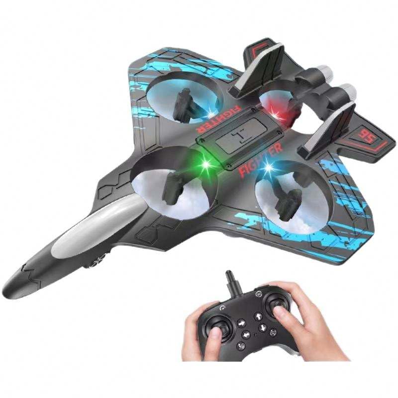 Remote Control Airplane for Kids, RC Fighter Jet with Light, Stunt Roll 360° Flip Fighter Jet Toy