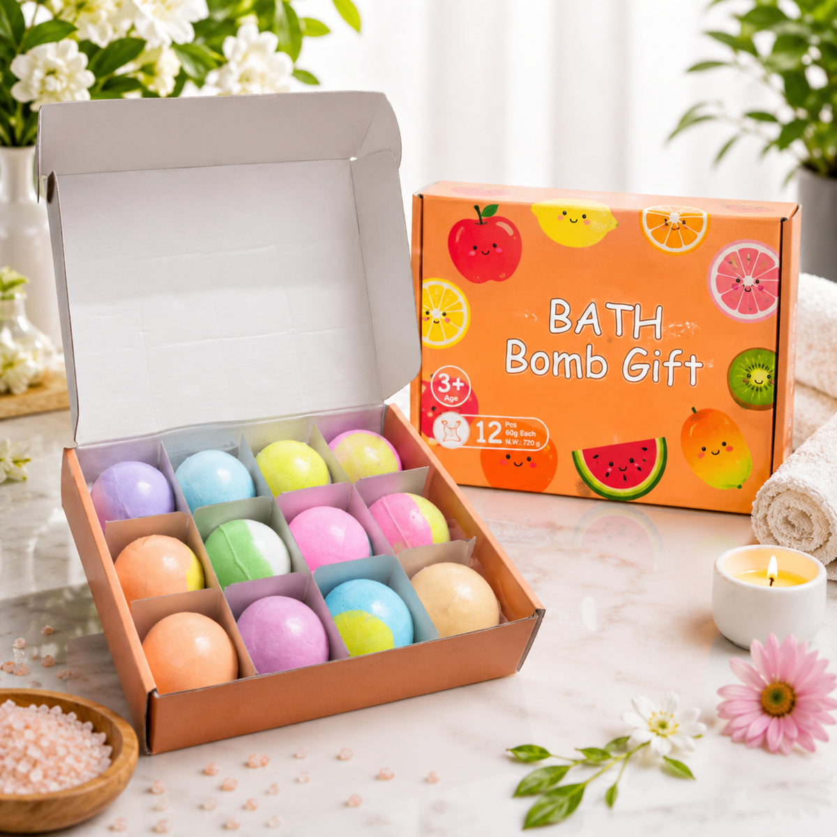 Colorful Fizzy Bath Bombs for Kids – Pack of 2