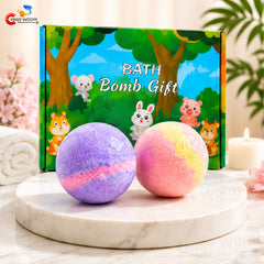 Colorful Fizzy Bath Bombs for Kids – Pack of 2