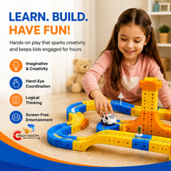 60 PCS DIY Building Block Track Car Set