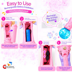 Magic Bubble Wand with LED Light & Wings